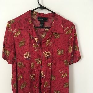 Vintage pink silk blouse